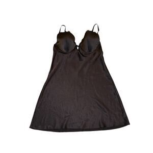 Victoria’s Secret Black Satin Slip 36C Lace Cup Dress Y2K Whimsygoth Lingerie